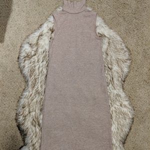 Pink Wayf Sleeveless Mock Neck Dress Size S